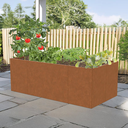 Hochbeet aus Cortenstahl 200 x 100 x 70 cm