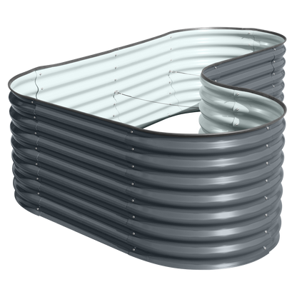 Hochbeet "Welle" Ecke 240 x 160 x 82 cm Anthrazit