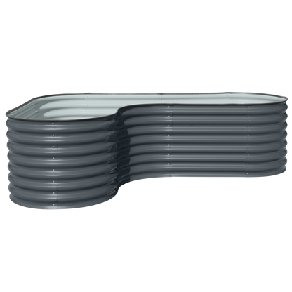 Hochbeet "Welle" Ecke 240 x 160 x 82 cm Anthrazit