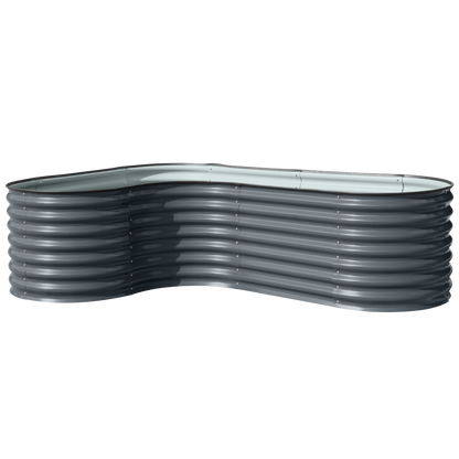 Hochbeet "Welle" Ecke 240 x 160 x 82 cm Anthrazit