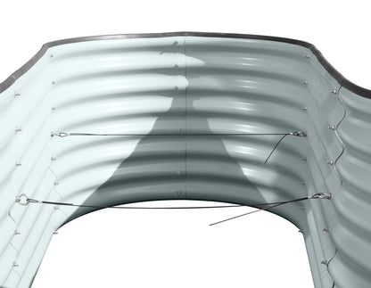 Hochbeet "Welle" Ecke 240 x 160 x 82 cm Anthrazit