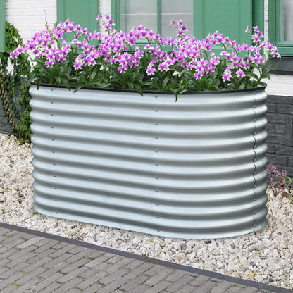 Hochbeet "Welle" 160 x 80 x 82 cm Silber