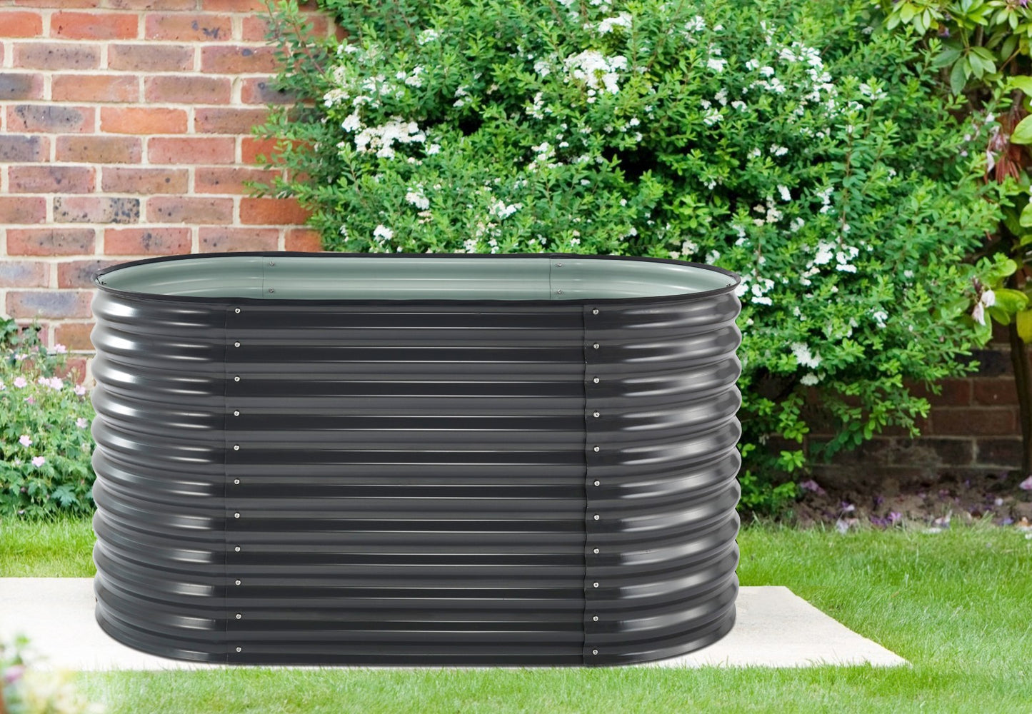 Hochbeet "Welle" 160 x 80 x 82 cm Anthrazit