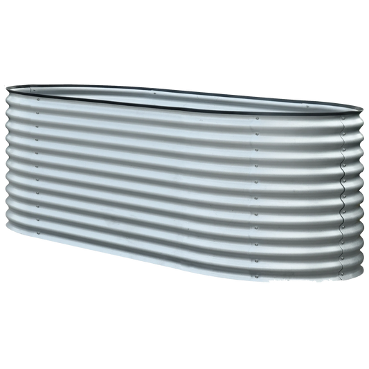 Hochbeet "Welle" 240 x 80 x 82 cm Silber