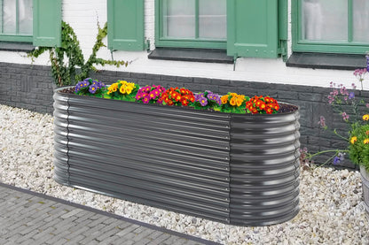 Hochbeet "Welle" 240 x 80 x 82 cm Anthrazit