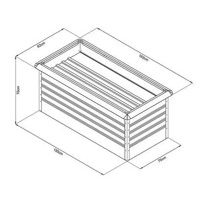 Komplett-Set Hochbeet mit Schneckenschutzkante 162 x 82 x 70 cm & Regadio Bewässerungssystem